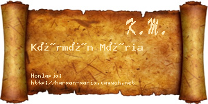 Kármán Mária névjegykártya