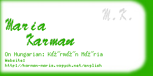 maria karman business card